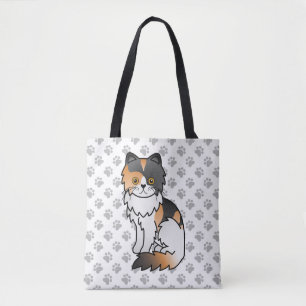 Calico Persian Niedlich Cartoon Cat & Paws