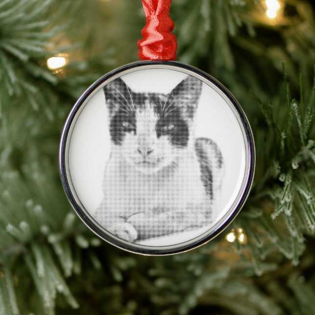 Calico Pop Halftone Ornament Aus Metall (Baum)
