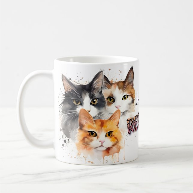 Calico & Tabby Cat Kaffeetasse (Links)