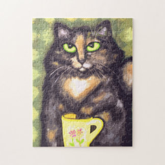 Calico Torti Maine Coon Cat with Tee Puzzle