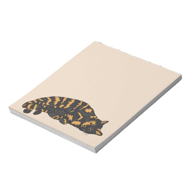 CALICO TORTIE CAT NOTE PAD NOTIZBLOCK (Rotiert)