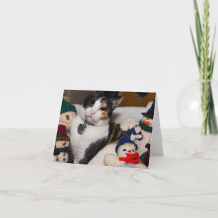 Calico und Snowmen Feiertagskarte