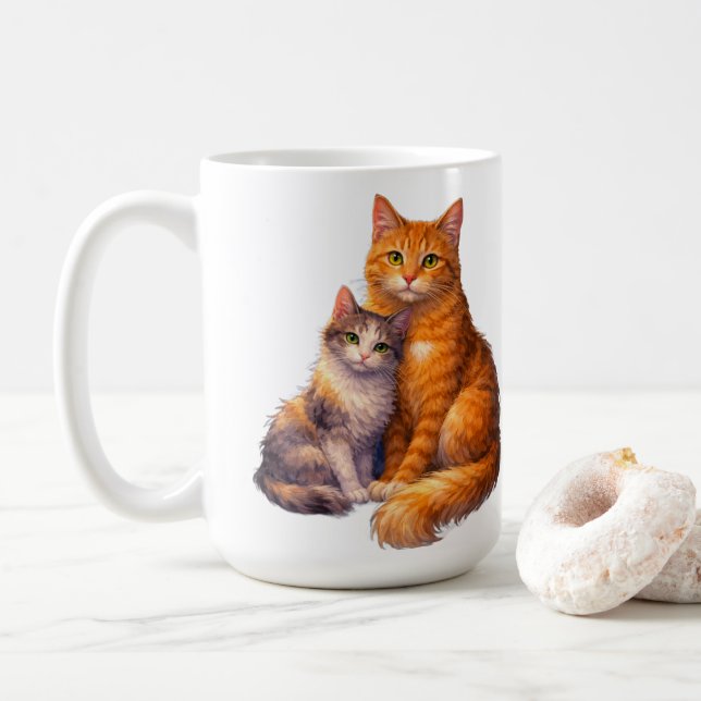Calico- und Tabby-Katzen-Tasse  Kaffeetasse (Mit Donut)