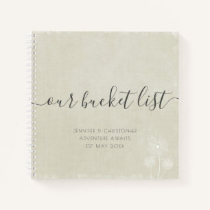 Calico Unsere Eimerliste Paare behalten Sake Notizbuch