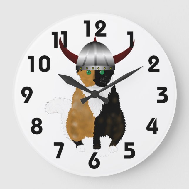 Calico Viking Clock Große Wanduhr (Vorderseite)