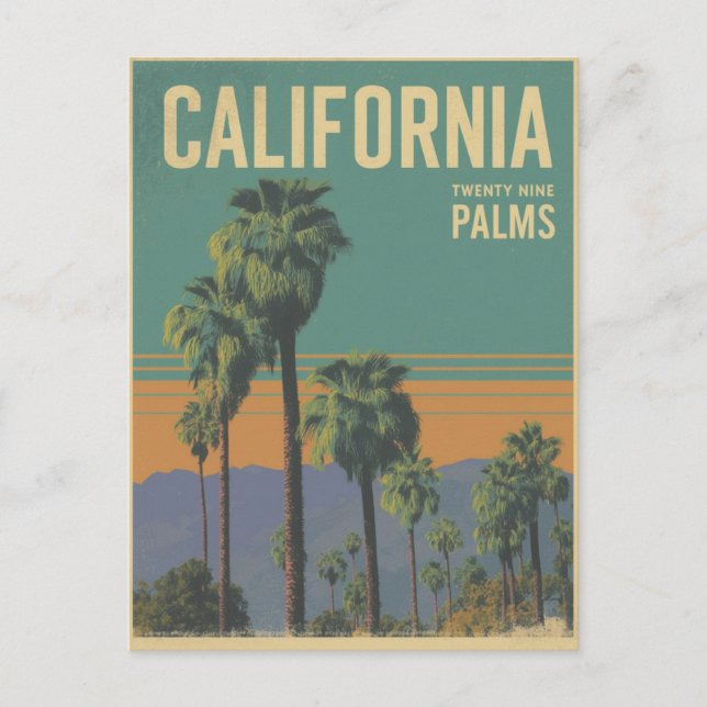 California 29 Palms Retro Art Collection Postkarte