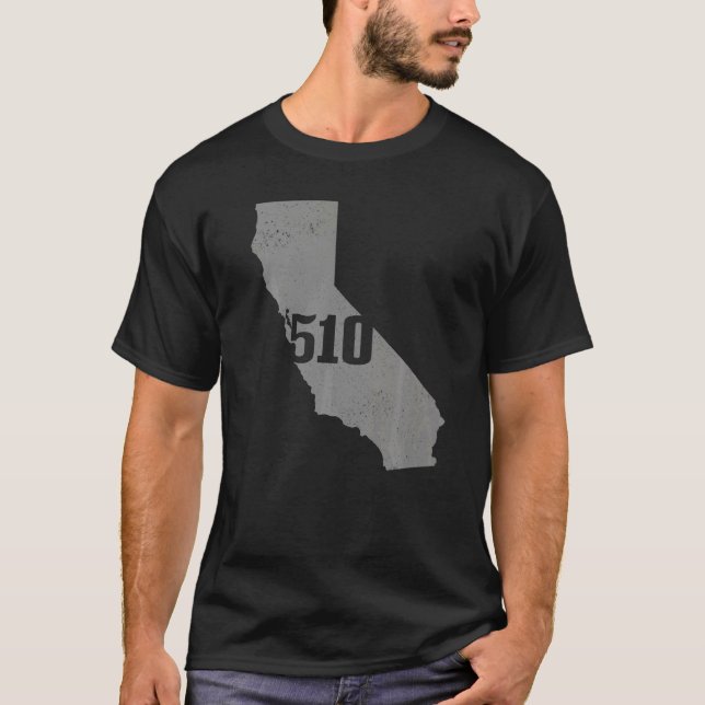 California 510 Area Code Richmond Oakland Staat Ma T-Shirt (Vorderseite)