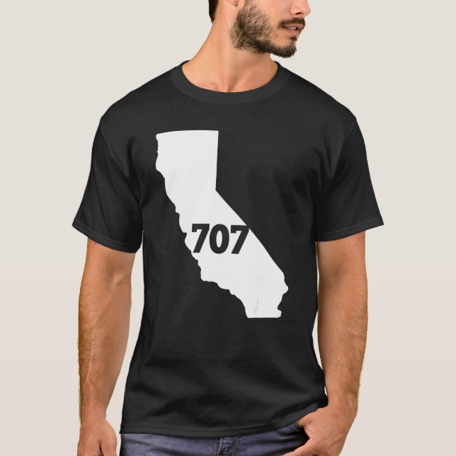 California 707 Area Code T-Shirt (Vorderseite)