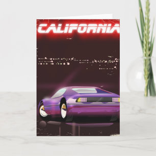California 80's neon Supercar Poster Feiertagskarte