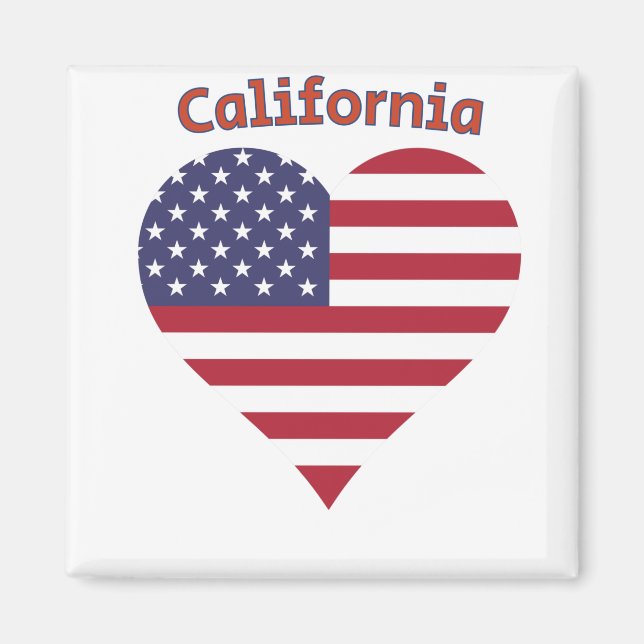 California American Flag Heart Magnet (Vorne)