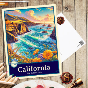 California Anime Style Cel Schattenkarte Postkarte