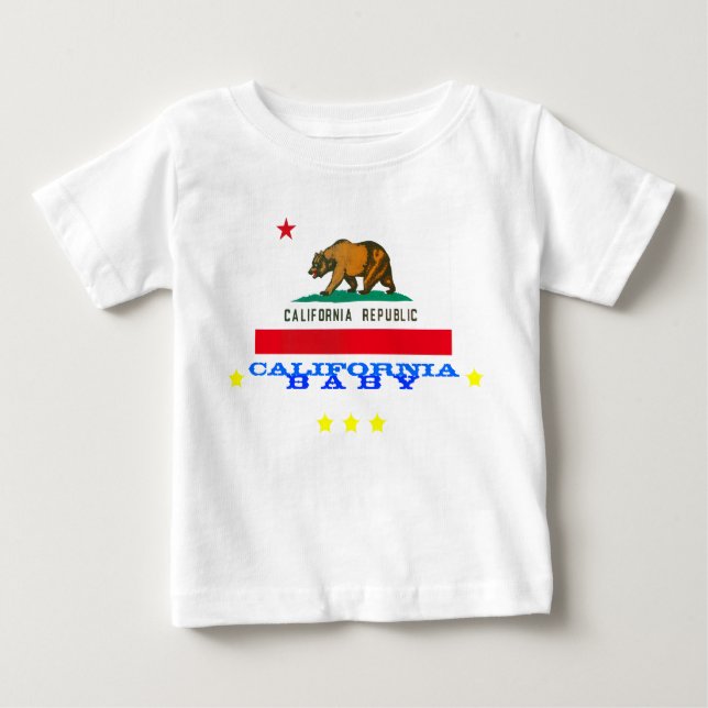 California baby + Flagge Baby T-shirt (Vorderseite)