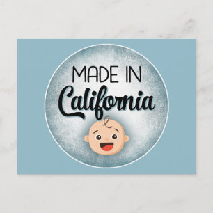 California Baby Funny Blue New Boy Postcard Postkarte