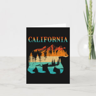 California Bär Vintag Retro Natur Wandern Karte