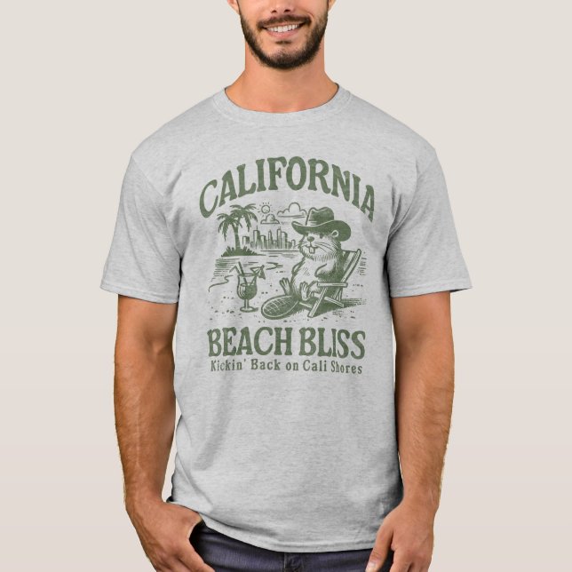 California Beach Bliss auf Cali Shoes T-Shirt (Vorderseite)