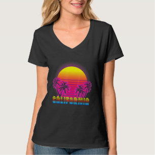 California Beach Life Electro Retro Sunset Liebe C T-Shirt