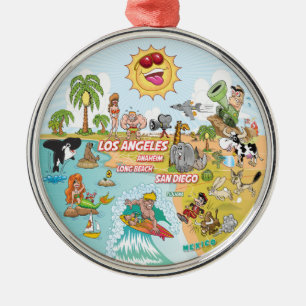 California Beach Life Ornament Aus Metall