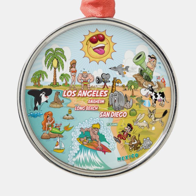 California Beach Life Ornament Aus Metall (Vorne)