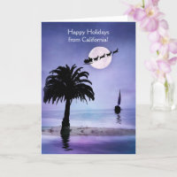 California Beach mit Santa und Sleigh Holiday