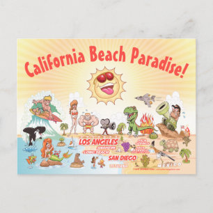 California Beach Paradise Postkarte