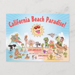 California Beach Paradise Postkarte