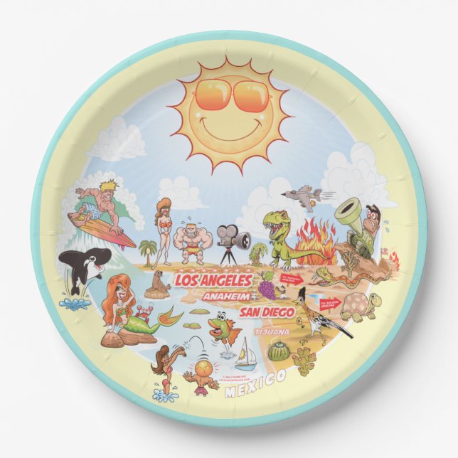 California Beach Plate Pappteller (Vorderseite)