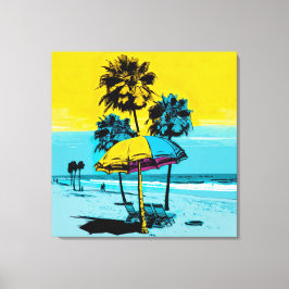 California Beach Pop Art Canvas Print Leinwanddruck