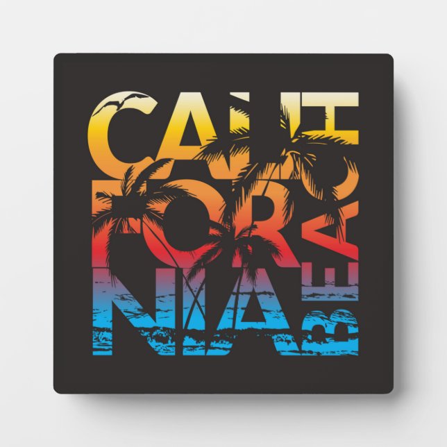California Beach Poster Fotoplatte (Vorderseite)