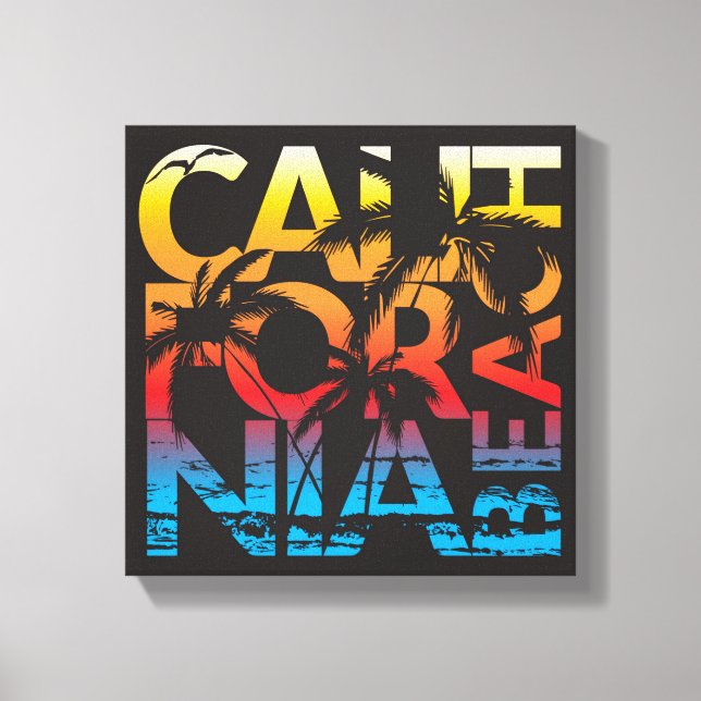 California Beach Poster Leinwanddruck (Vorderseite)