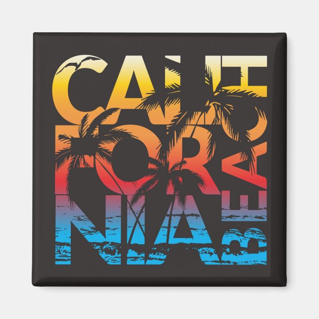 California Beach Poster Magnet (Vorne)