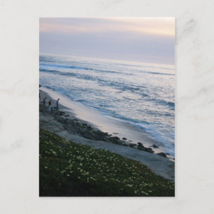 California Beach Sunset Custom La Jolla Postcard Postkarte