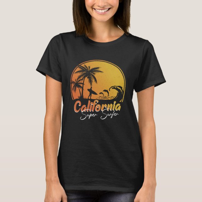California beach surfing USA woman men children  2 T-Shirt (Vorderseite)