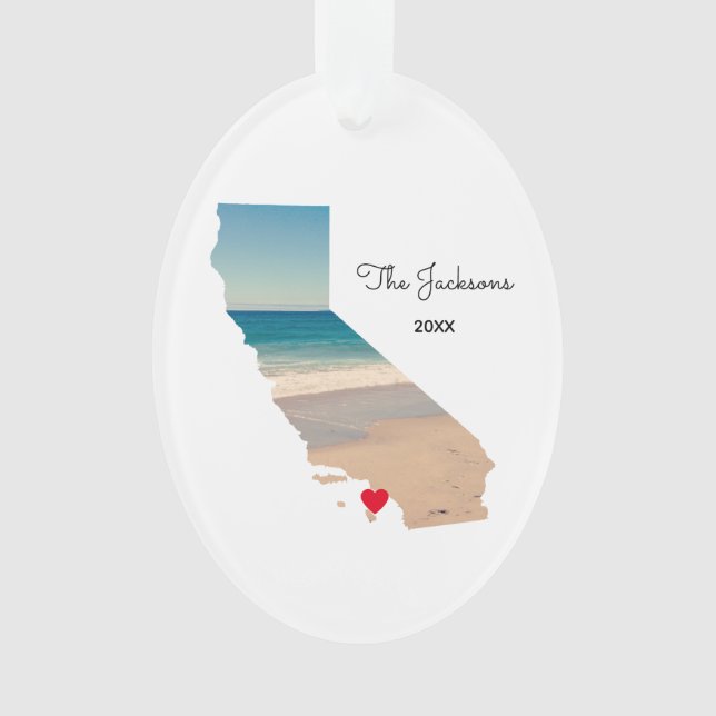 California Beach Trip Foto Oval Ornament (Vorderseite)
