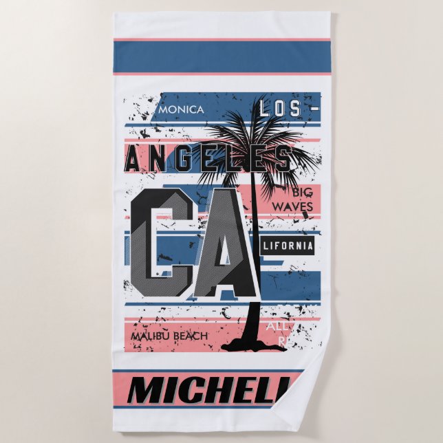 California Beach Vibes Design Strandtuch (Vorderseite)