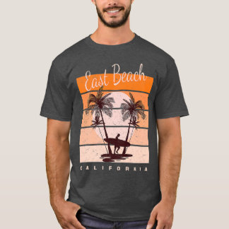 California Beaches East Beach - Retro Tropical T-Shirt