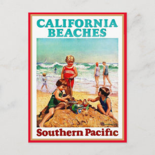 California Beaches Südpazifik Eisenbahn 1927 Postkarte