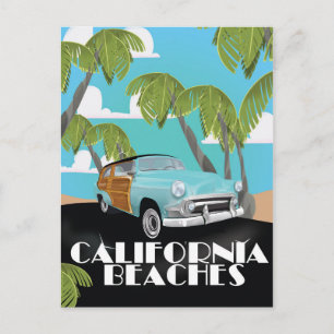 California Beaches Vacation Print Postkarte