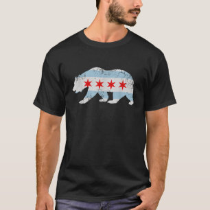 California Bear Chicago Flag Transplantation Famil T-Shirt