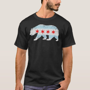 California Bear Chicago Flag Transplantation Famil T-Shirt