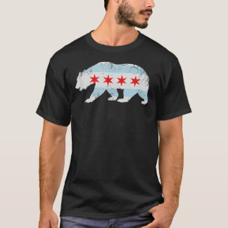 California Bear Chicago Flag Transplantation Famil T-Shirt