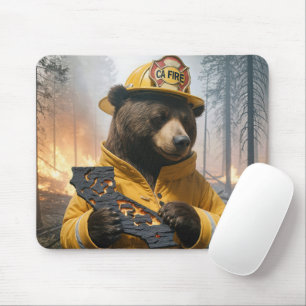 California Bear Feuerwehrmann Mousepad