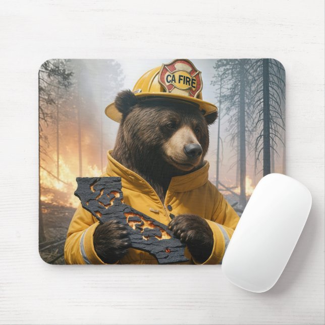 California Bear Feuerwehrmann Mousepad (Mit Mouse)
