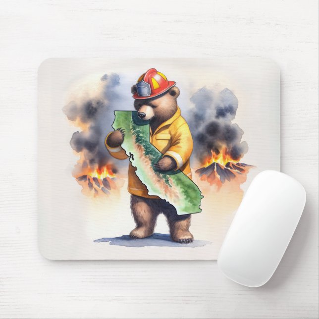 California Bear Feuerwehrmann Mousepad (Mit Mouse)