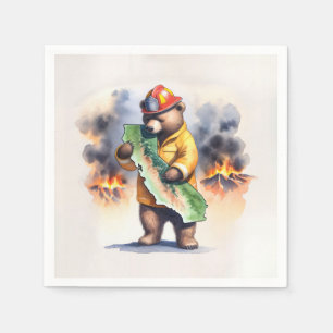 California Bear Feuerwehrmann Serviette