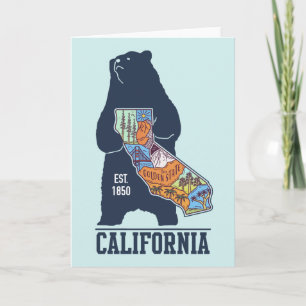 California Bear Golden Staat Card Karte