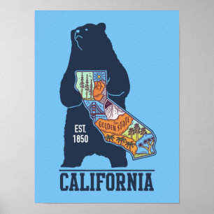 California Bear Golden Staat Poster