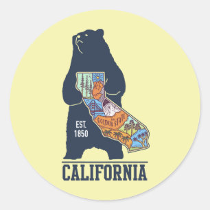 California Bear Golden Staat Rechteckiger Sticker