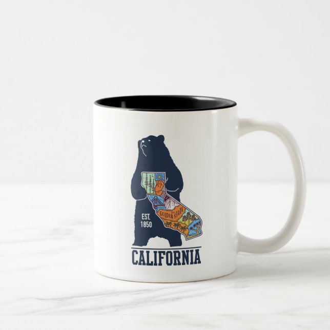  California Bear Golden    StateMug Zweifarbige Tasse (Rechts)