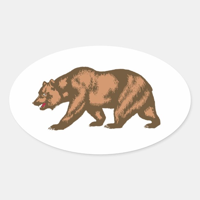 California Bear Ovaler Aufkleber (Vorderseite)