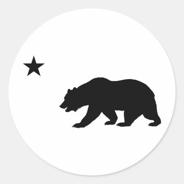 California Bear Runder Aufkleber (Vorderseite)